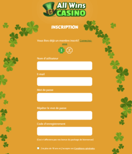 All Wins Casino inscription