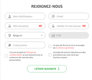 formulaire d'insciption sur boaboa 