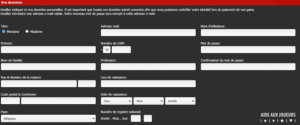 formulaire d'inscription sur Bingoal 