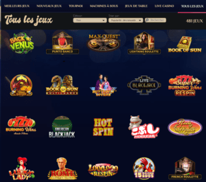 gamme de jeu casinos en ligne VegasPlus