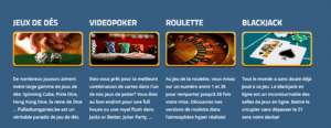 catégorie de jeux de casino sur Palladium Games 