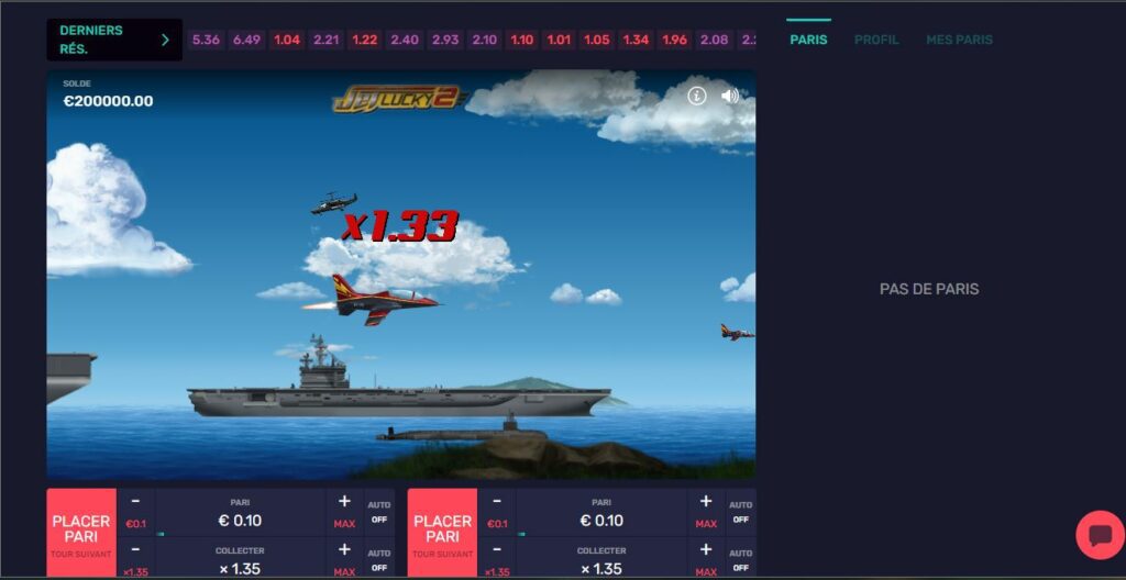 Jet Lucky 2 figure dans la gamme de jeux de Machance Casino