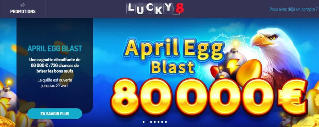 April Egg Blast sur Lucky8 : prix cash à dénicher