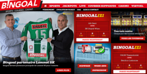 interface d'accueil Bingoal 