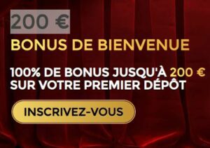 Un bonus de bienvenue de 100% jusqu'à 200€