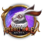 Le lapin blanc de Rabbit Hole Riches vous gâte avec des Free Spins et des Respins.