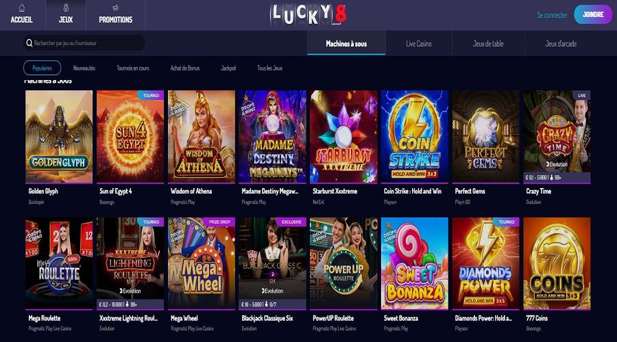 Jeux Lucky8 Casino